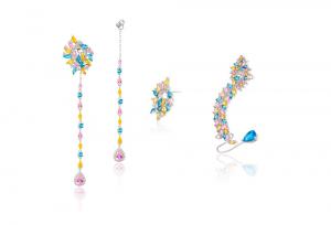 Cercei Borealy 2 in 1 Ear Cuff & Long Multi-Colour Crystals [2]