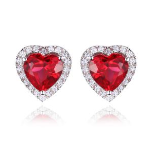 Cercei Borealy Argint 925 Rubin 4 carate Red Love [0]