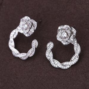 Cercei Gold Circle Rose [2]