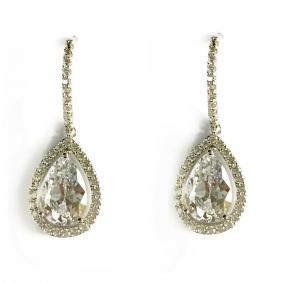 Cercei Borealy Silver Crystal Teardrop [0]