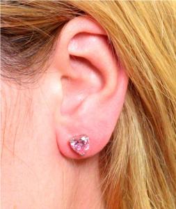 Cercei Studs Sapphire Heart Pink [1]