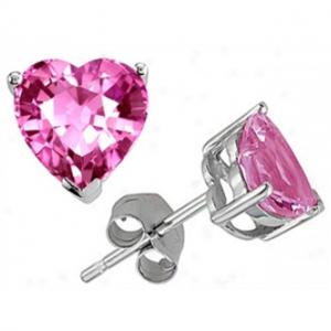 Cercei Studs Sapphire Heart Pink [2]