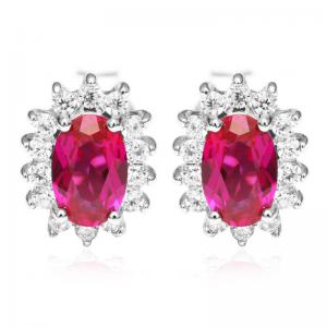 Cercei Borealy Argint 925 Rubin 2,5 carate Love Red [0]