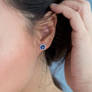 Cercei Borealy Argint 925 Blue Safir One Ocean 5 carate [1]