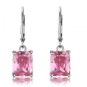 Cercei Borealy Argint 925 Simulated Sapphire Radiant Orchid Pink [2]