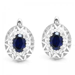 Cercei Borealy Argint 92 Safir True Blue [0]