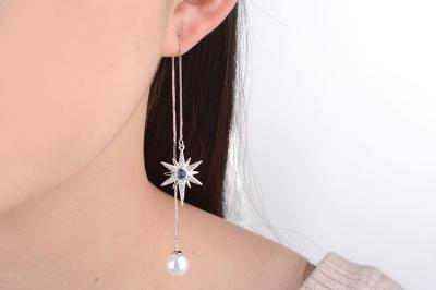 Cercel Ear Long Blue Stars by Borealy [2]