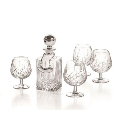 Ocazii Cadouri - Cognac Set With Crystal Bottle Silver Plated by Chinelli