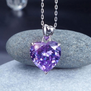 Set Borealy Argint Colier si Cercei Purple Amour [5]