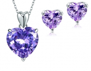 Set Borealy Argint Colier si Cercei Purple Amour [0]
