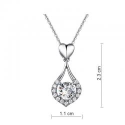 Colier Borealy Argint 925 Heart Drop Simulated Diamonds [2]