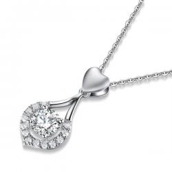 Colier Borealy Argint 925 Heart Drop Simulated Diamonds [4]
