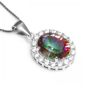 Colier Borealy Argint 925 Topaz 3 carate Mistic Rainbow [1]