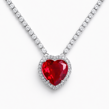 Coliere - Colier Borealy Ruby Heart of the Love