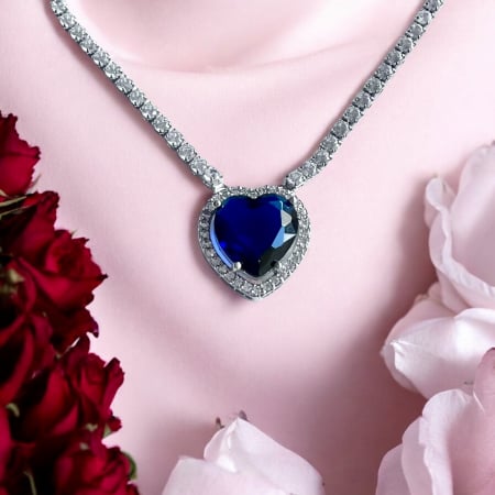 Cadouri de Craciun Pentru Femei - Colier Borealy Sapphire Titanic Heart of the Ocean