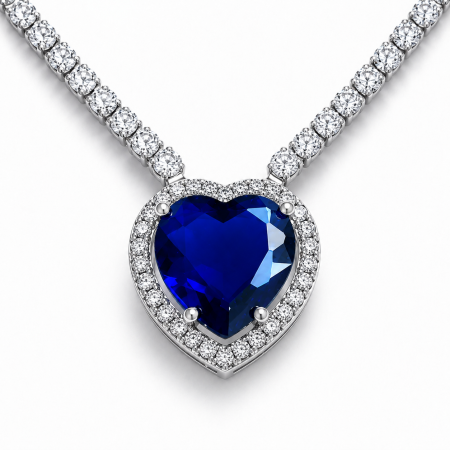 Bijuterii Iubita - Colier Borealy Sapphire Titanic Heart of the Ocean
