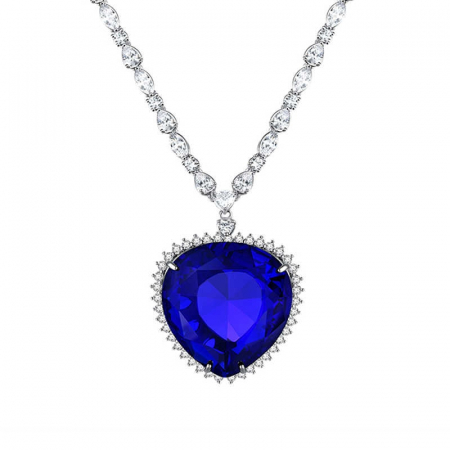 Colier Luxury Titanic Sapphire Heart of the Ocean [0]