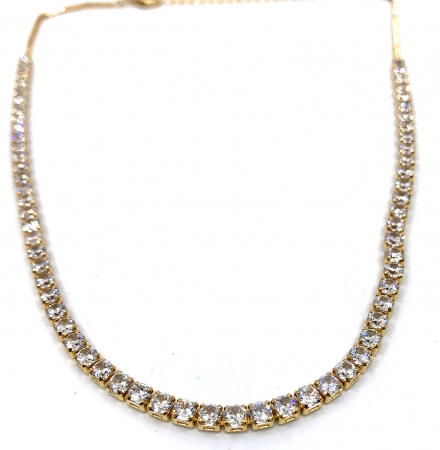 Colier Borealy Small Diamonds Tennis Classic Half Gold [0]