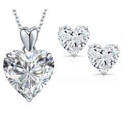 Seturi Bijuterii - Set Cercei Heart si Colier Love Heart Borealy Argint 925