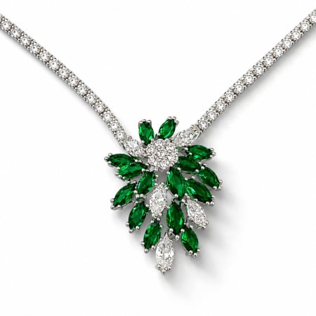 Bijuterii - Colier Luxury Emerald Glow – Eleganță Regală în Nuante de Smarald