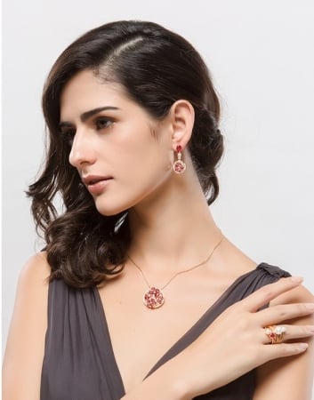 Colier Luxury Flowers Red Ruby [2]