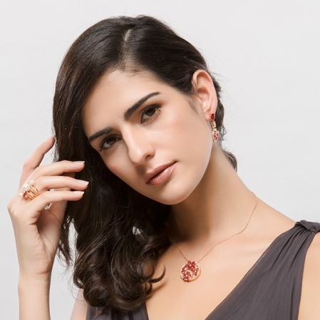 Colier Luxury Flowers Red Ruby [1]