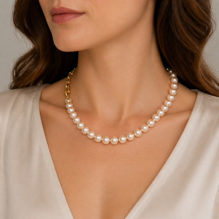 Bijuterii - Colier Perle Elegant Clasic Alb