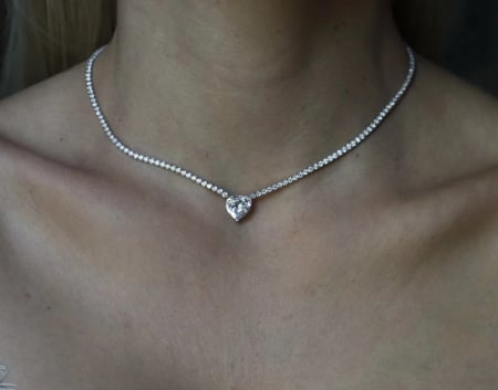 Colier Pink Heart Tennis [2]