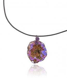 Colier Borealy Purple Fantasy - Geoda cu Pirita [0]