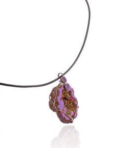 Colier Borealy Purple Fantasy - Geoda cu Pirita [1]