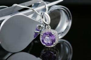 Colier Halo Ametist Natural Borealy [2]