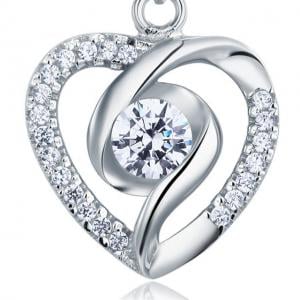 Colier Heart Diamonds Argint 925 by Borealy [2]