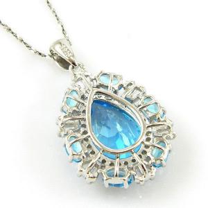Colier Luxury Blue Topaz 9 carate - pietre pretioase naturale Argint 925 [4]