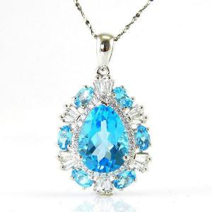 Colier Luxury Blue Topaz 9 carate - pietre pretioase naturale Argint 925 [0]