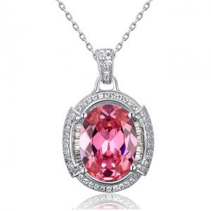 Colier One Passion Pink Simulated Diamonds 925 Sterling Silver [0]