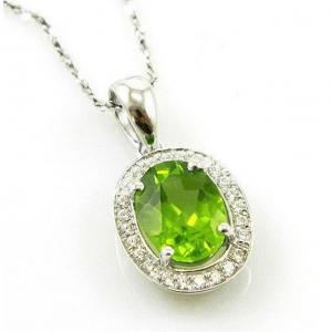 Colier Oval Luxury Peridot 1,70 carate Argint 925 Borealy [0]