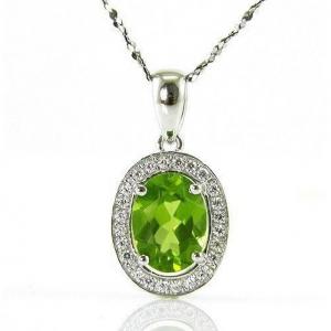 Colier Oval Luxury Peridot 1,70 carate Argint 925 Borealy [1]