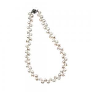 Colier Perle White Naturale de Cultură Button [1]