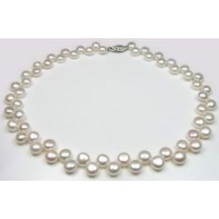 Colier Perle White Naturale de Cultură Button [2]