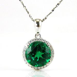 Colier Round Luxury Smarald 5,5 carate Argint Borealy [3]