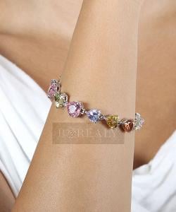 Bratara Borealy Simulated Topaz Colours Hearts [1]