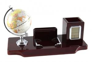 Office Business Desk with Clock & Globe [0]