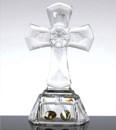 Cadouri majorat - Cruce din cristal BOHEMIA - 17,5 cm