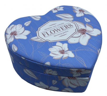 Cutie bijuterii inimioara Blue Flowers [0]
