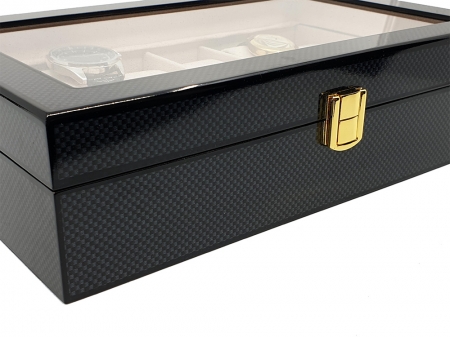 Cutie 12 ceasuri Black Carbon - Personalizare gratuita cu placuta gravata [4]