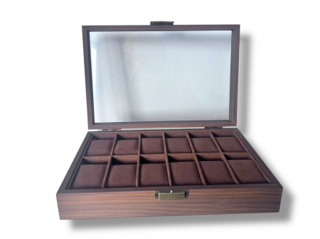 Cutie 12 ceasuri Premium Brown Wood [0]