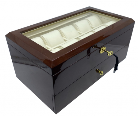Cutie 16 Ceasuri si Butoni Lux Brown Wood [1]