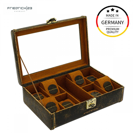 Cutie 8 ceasuri Cubano Piele Naturală by Friedrich - Made in Germany [0]