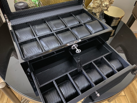 Cutie 16 Ceasuri si Butoni Lux Black Wood [7]