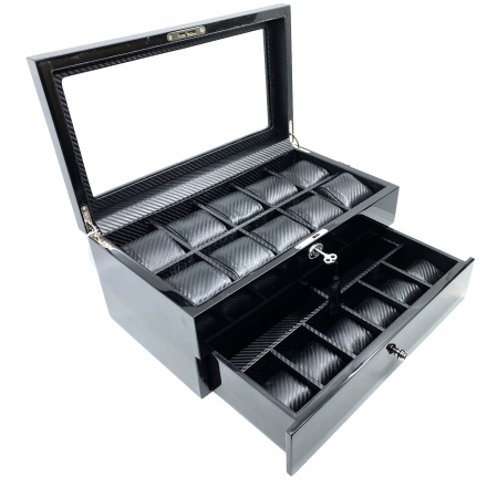 Cutie 16 Ceasuri si Butoni Lux Black Wood [0]